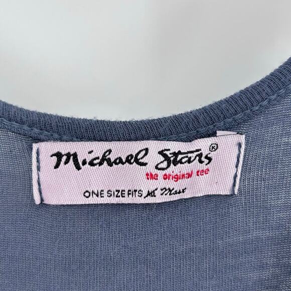 Michael Stars Ruched Tank Dress Nocturnal Blue Supima Cotton Womens OS - Picture 6 of 10